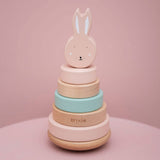 Trixie houten stapeltoren - mrs. rabbit - houten stacking toy - educatief speelgoed - voor jongens meisjes - roze