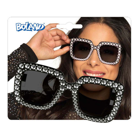 Boland partybril bling bling zwart