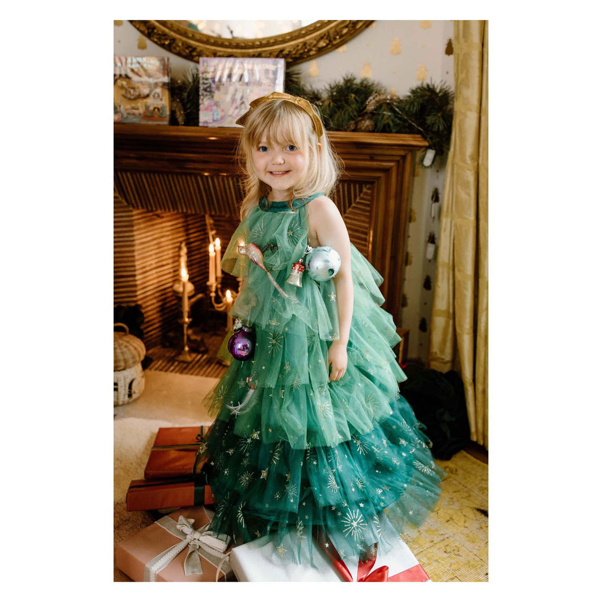 Great pretenders kerstboomjurk met haarband - 3-4 jaar