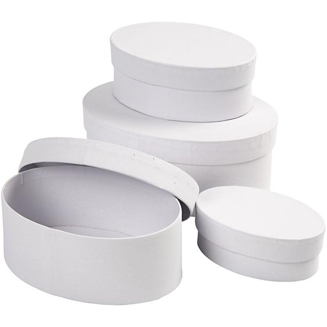 Creativ company creotime dozen ovaal karton 10-12-14-16 cm wit 4-delig