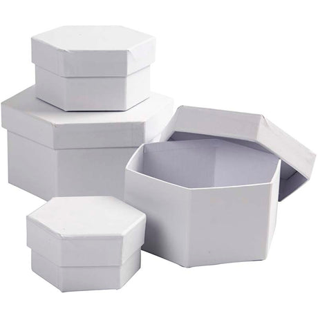 Creativ company https: www.cchobby.nl hexagonale-dozen-afm-6-5x4-8x5-10x6-12x7-cm-wit-4-stuk-1-set