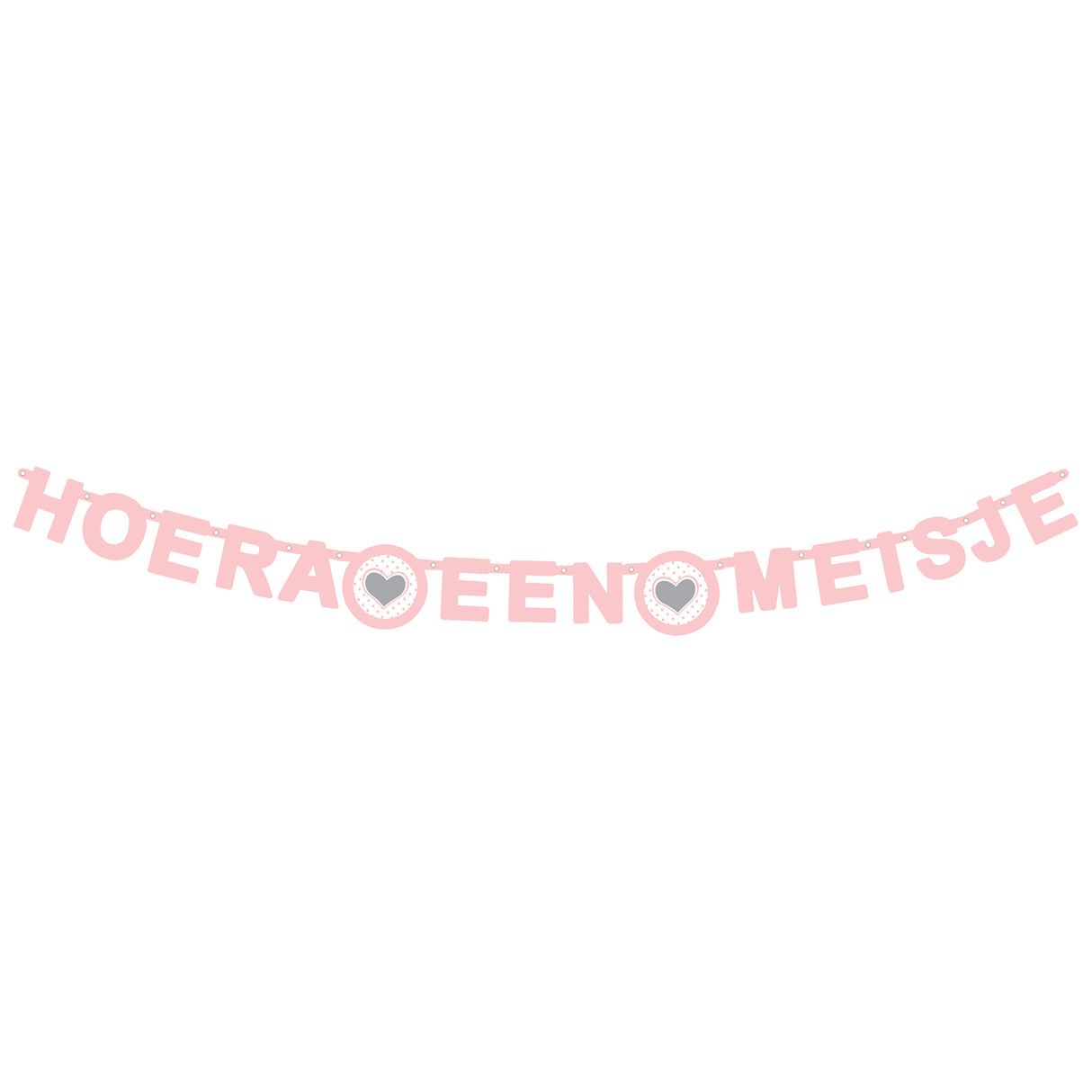 Haza witbaard letterguirlande - hoera een meisje