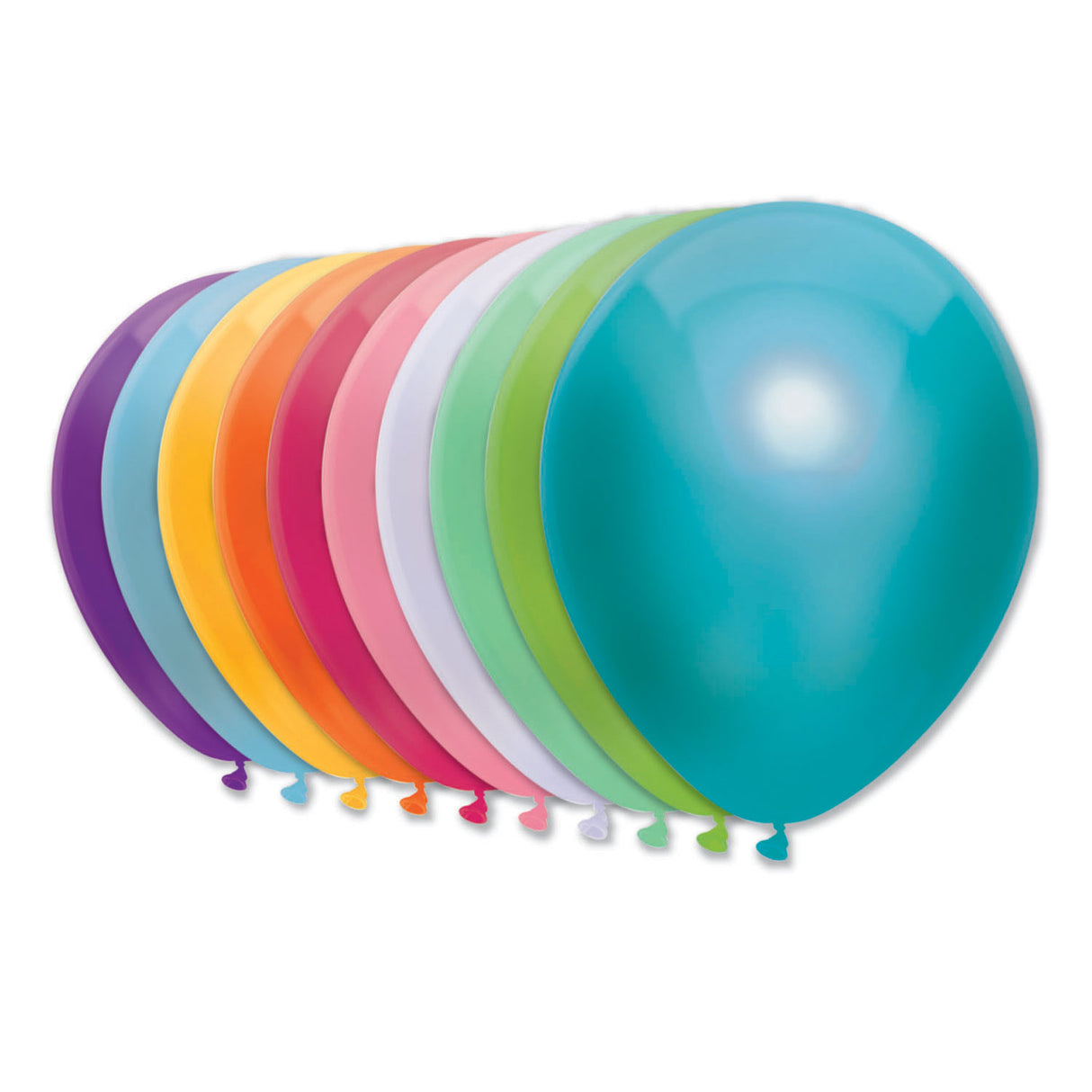 Haza Witbaard Ballonnen 10 Neonkleuren, 10st.