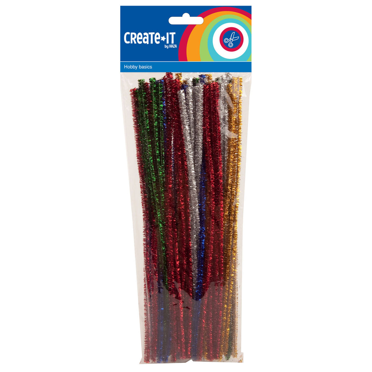 Haza witbaard chenille glitter, 50st.