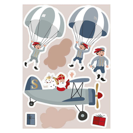 Haza witbaard raamstickers sint co.