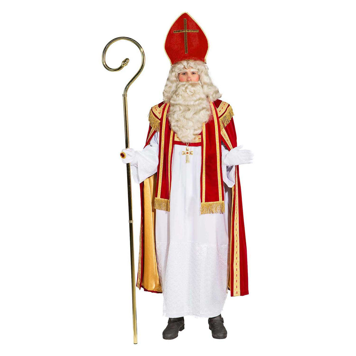 Haza witbaard sinterklaasstaf luxe - 190cm