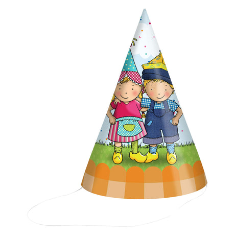 Haza witbaard feesthoedjes fien teun 16cm fsc - 6st.