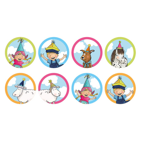 Haza witbaard uitdeelzakjes fien teun met stickers 20x13cm fsc - 8st.
