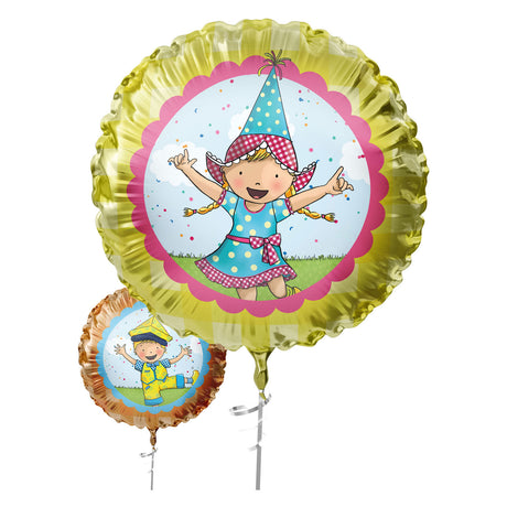 Haza witbaard folieballon fien teun - 45cm