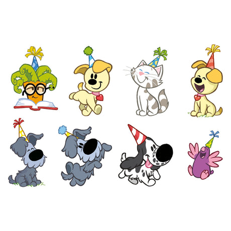 Haza witbaard uitdeelzakjes woezel pip met stickers 20x13cm fsc - 8st.
