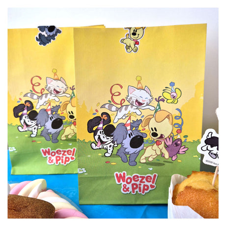 Haza witbaard uitdeelzakjes woezel pip met stickers 20x13cm fsc - 8st.