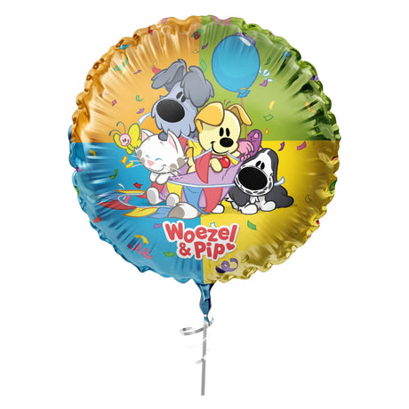 Haza witbaard folieballon woezel pip - 45cm