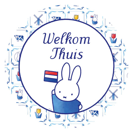 Haza witbaard deurbord nijntje delfts blauw - 50cm