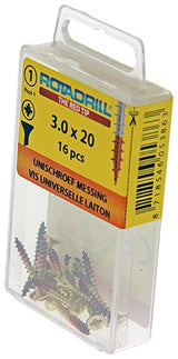 Rotadrill 1039887 - universeelschroef messing vk pzd 3,0x20mm (16) | 6 stuks