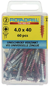 Rotadrill 1039801 - universeelschroef vk pzd vz 4.0x40mm (60) | 6 stuks