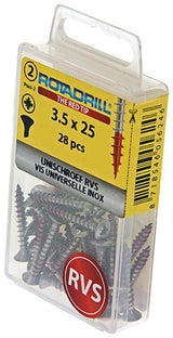 Rotadrill 1039871 - universeelschroef lk pzd rvs-a2 3.5x25mm (28) | 6 stuks