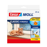 Tesa 1003329 - moll tochtstrip classic p profiel 8jr, 25m wit | 10 stuks