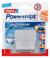 Tesa powerstrips dubbele haak - rvs - ophanghaak - verwijderbare haken - waterproof - badkamerhaak - opplak haak