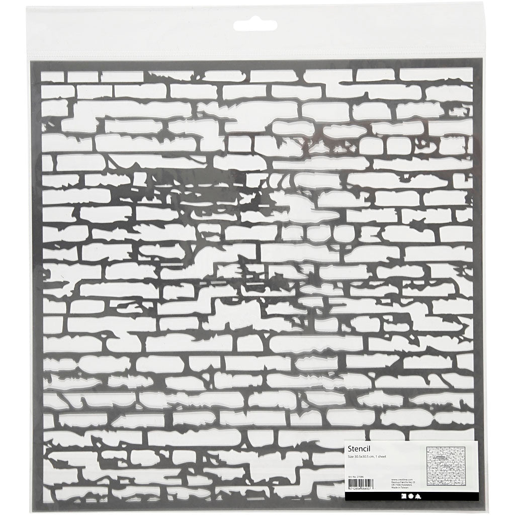 Creativ company https: www.cchobby.nl sjabloon-stenen-muur-afm-30-5x30-5-cm-dikte-0-31-mm-1-vel