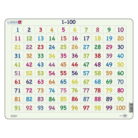 Selecta larsen legpuzzel leren rekenen getallen 1-100, 100st.