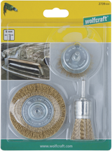 Wolfcraft - messingdraad borstelset boormachine - staalborstel - komborstel - 3 delig - 2739000