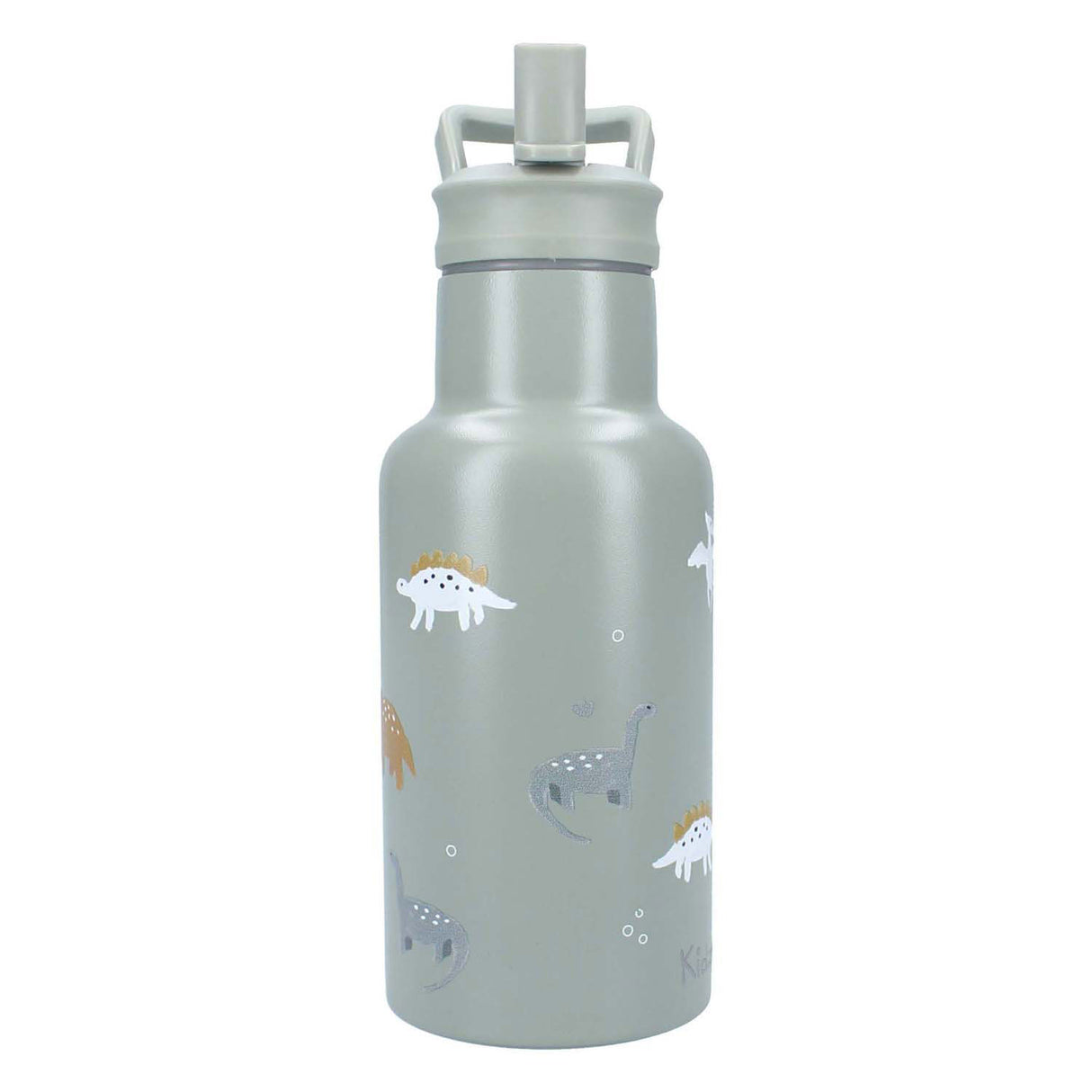 Kidzroom small talk - schoolbeker en drinkfles - 350ml - stainless steel - dino's - groen