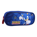 Vadobag sonic etui blauw met 2 vakken - sonic schoolspullen.