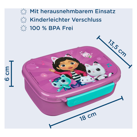 Gabby's poppenhuis gabby's dollhouse lunchbox met bakje