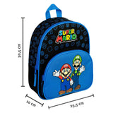 Undercover rugzak met voorvak super mario blauw