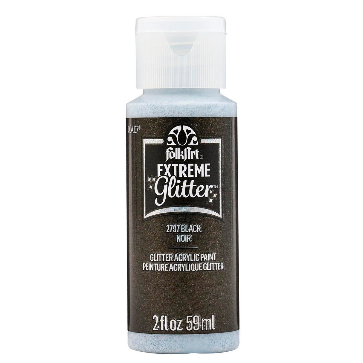 Folkart • extreme glitter acrylic paint black 59ml
