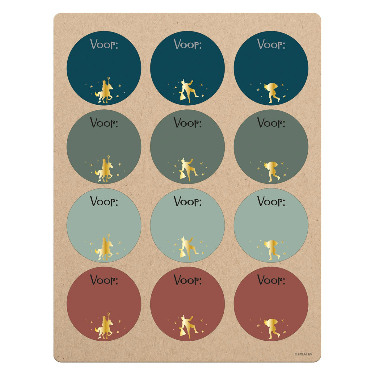 Folat bv cadeau naamstickers sint en piet, 12st.
