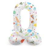 Folat bv staande folieballon joyful party cijfer 0 -72cm