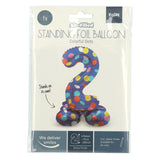 Folat BV Staande Folieballon Colorful Dots Cijfer 2 72cm