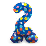 Folat BV Staande Folieballon Colorful Dots Cijfer 2 72cm