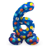 Folat BV Staande Folieballon Colorful Dots Cijfer 6 72cm