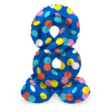 Folat BV Staande Folieballon Colorful Dots Cijfer 8 72cm