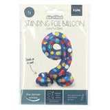 Folat bv staande folieballon colorful dots cijfer 9 - 72cm
