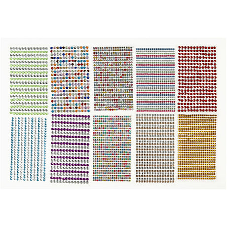 Creativ company http: www.cchobby.nl stick-on-strasstenen-d-4-6-mm-vel-16x9-5-cm-diverse-kleuren-10-vel-1-doos