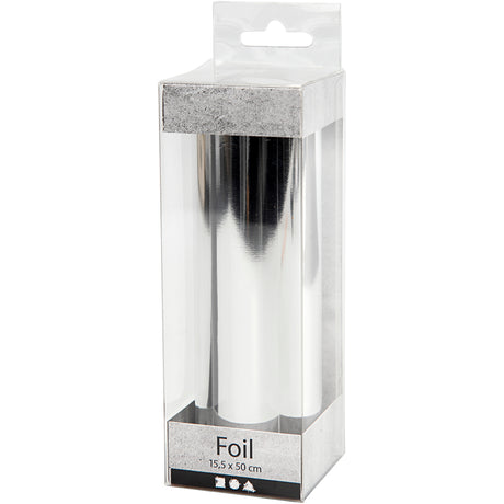 Creativ company http: www.cchobby.nl deco-folie-b-15-5-cm-dikte-0-02-mm-zilver-50-cm-1-rol