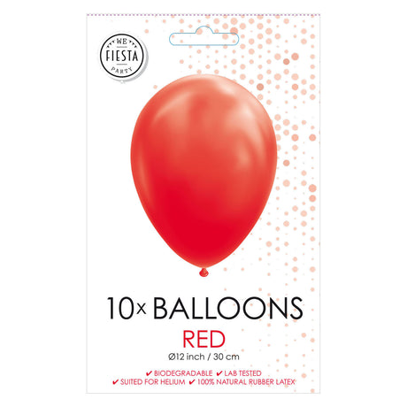 Globos Ballonnen Rood 30cm, 10st.