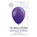 Globos ballonnen metallic paars 30cm, 10st.