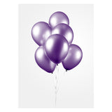 Globos ballonnen metallic paars 30cm, 10st.