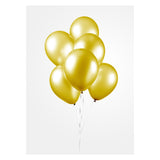 Globos Ballonnen Metallic Geel 30cm, 10st.