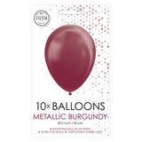 Globos Ballonnen Metallic Bordeaux 30cm, 10st.