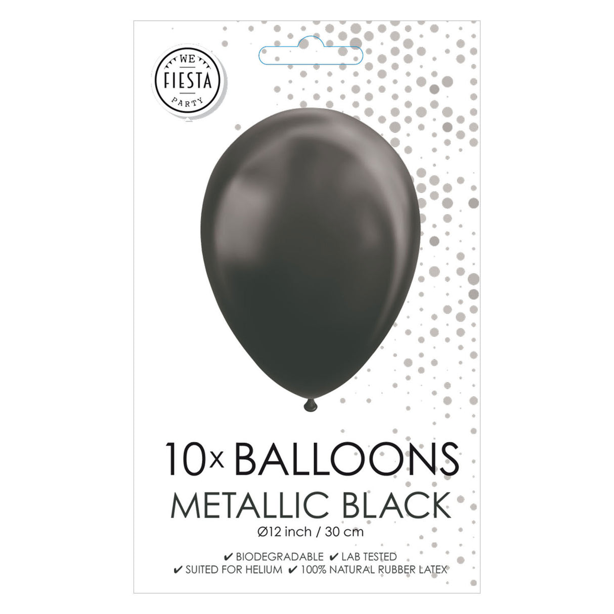 Globos Ballonnen Metallic Zwart 30cm, 10st.