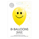 Globos Ballonnen Smile Geel 30cm, 8st.