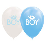 Globos Ballonnen Zoon Baby Blauw Wit 30cm, 8st.