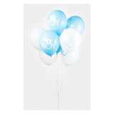 Globos Ballonnen Zoon Baby Blauw Wit 30cm, 8st.