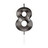 Globos taartkaars 6cm metallic zwart no. 8