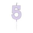 Globos taartkaars 4,5cm pastel lila no. 5